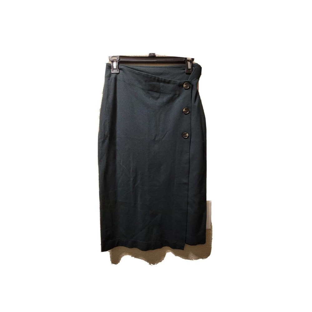 &. Layered Faux Wrap Pencil Skirt Green Size Small